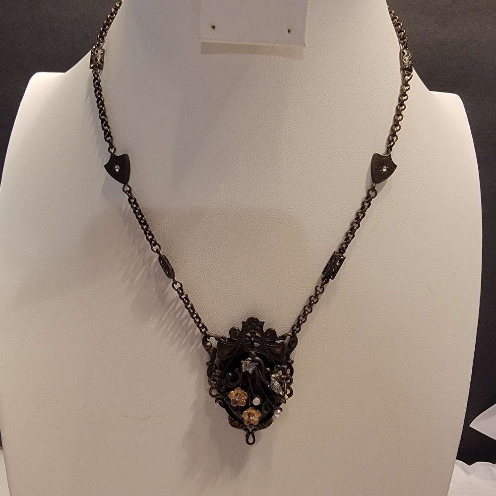Sweet Romance Steam Punk Multi Media Necklace
